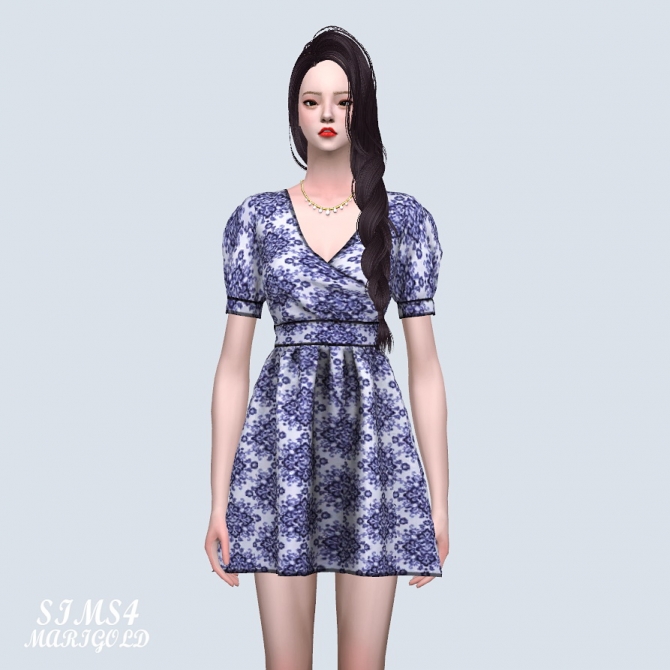 Paisley Pattern Mini Dress (P) at Marigold » Sims 4 Updates