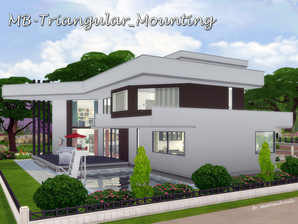 Sims 4 MB Triangular Mounting house by matomibotaki at TSR
