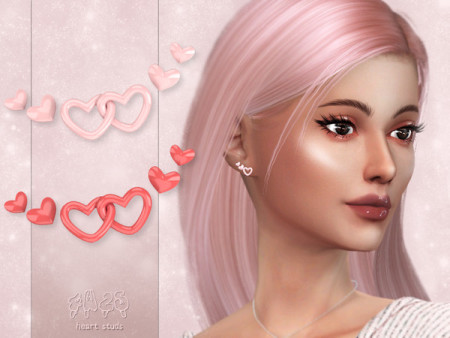 Heart Studs by 4w25 Sims at TSR