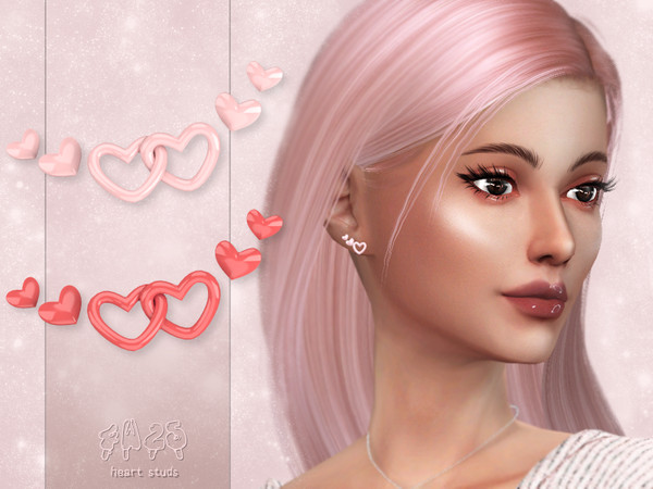 Sims 4 Heart Studs by 4w25 Sims at TSR