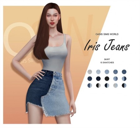 Iris denim skirt at OSW – Oasis Sims World