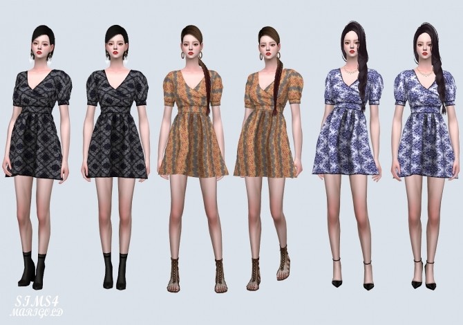 Sims 4 Paisley Pattern Mini Dress (P) at Marigold