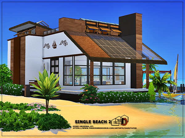 Sims 4 Single Beach 2 house by Danuta720 at TSR