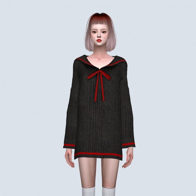 Sims 4 Sailor Hood Mini Dress (P) at Marigold