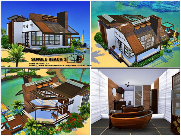 Sims 4 Single Beach 2 house by Danuta720 at TSR