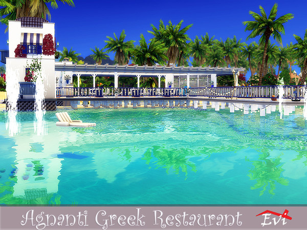 Sims 4 Agnati Greek Restaurant by evi at TSR