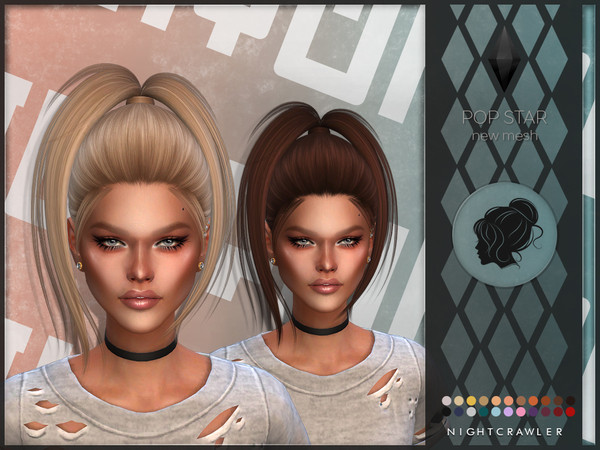 Sims 4 Pop Star hair by Nightcrawler at TSR