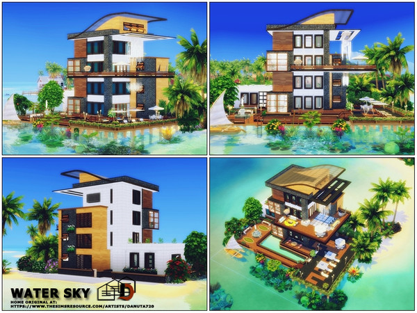 Sims 4 Water Sky house by Danuta720 at TSR