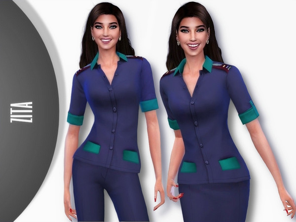 Sims 4 Binnelanders Nursing Outfit by ZitaRossouw at TSR