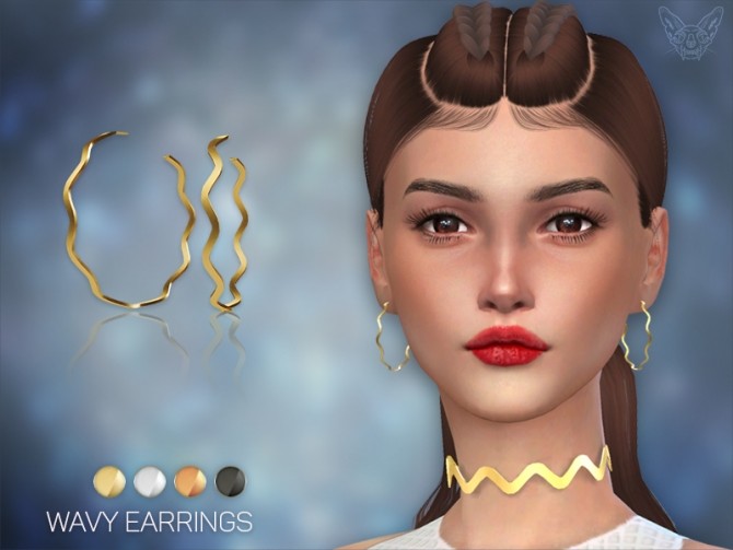 Sims 4 Wavy Hoop Earrings at Giulietta
