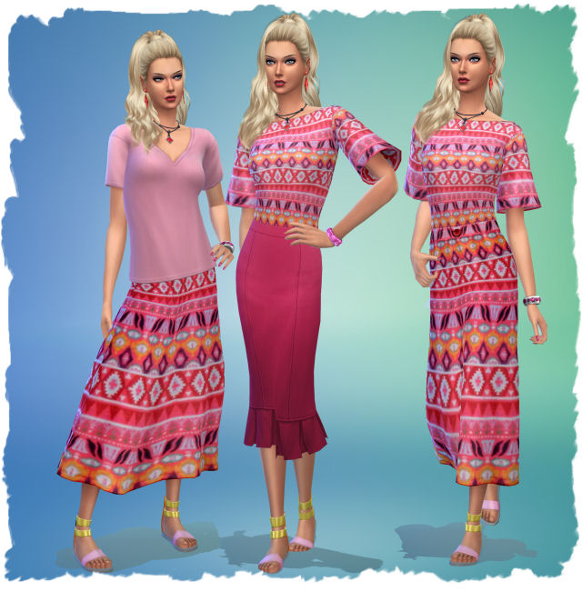 Sims 4 Skirt and Top by Chalipo at All 4 Sims