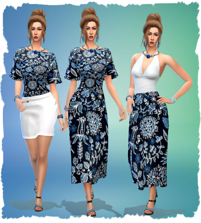 Sims 4 Skirt and Top by Chalipo at All 4 Sims