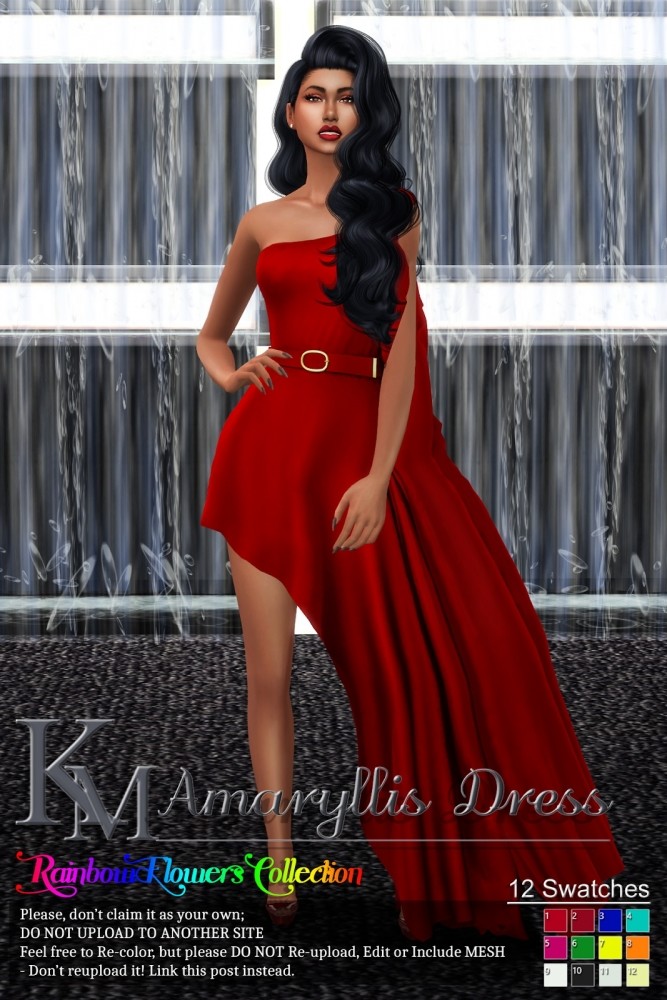 Sims 4 Amaryllis Dress at KM