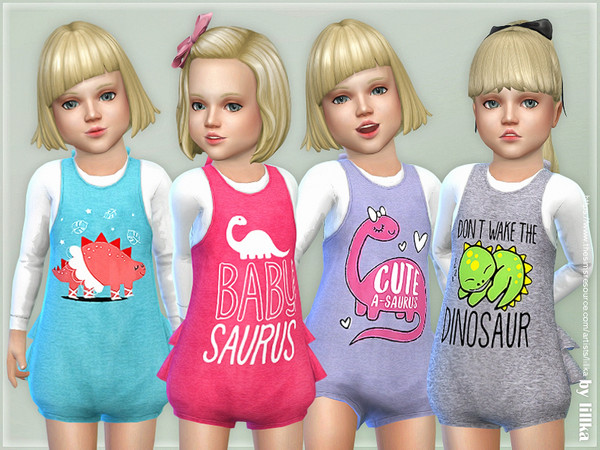 Sims 4 Dino Romper for Toddler by lillka at TSR