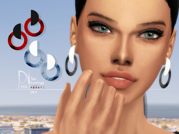 Sims 4 Teo Earrings by DarkNighTt at TSR