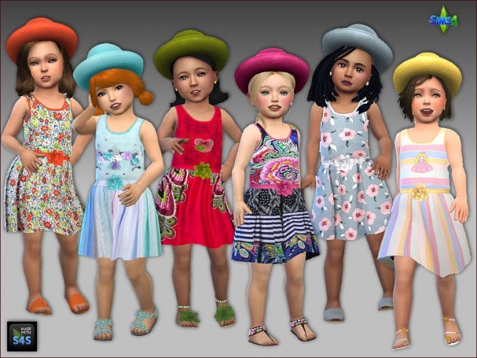 Sims 4 Dresses and hats for toddler girls by Mabra at Arte Della Vita