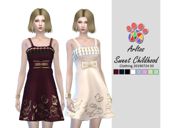 Sims 4 Sweet Childhood dress by Arltos at TSR