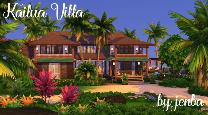 Sims 4 Kailua Villa modern tropical style at Jenba Sims