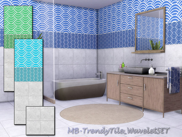 Sims 4 MB Trendy Tile Wavelet SET by matomibotaki at TSR