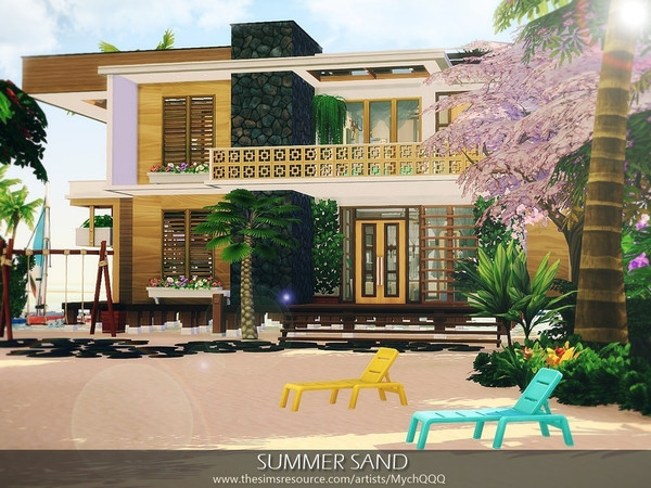 Sims 4 Summer Sand house by MychQQQ at TSR