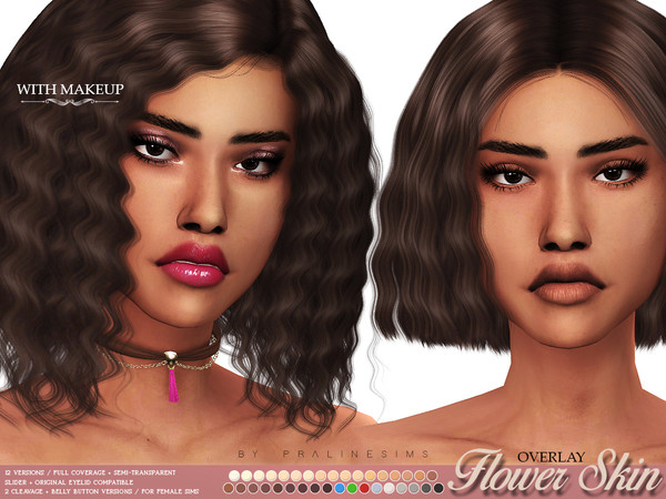 Sims 4 Flower Skin Overlay FEMALE by Pralinesims at TSR