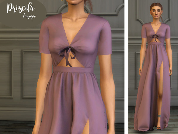 Sims 4 Priscila dress by laupipi at TSR