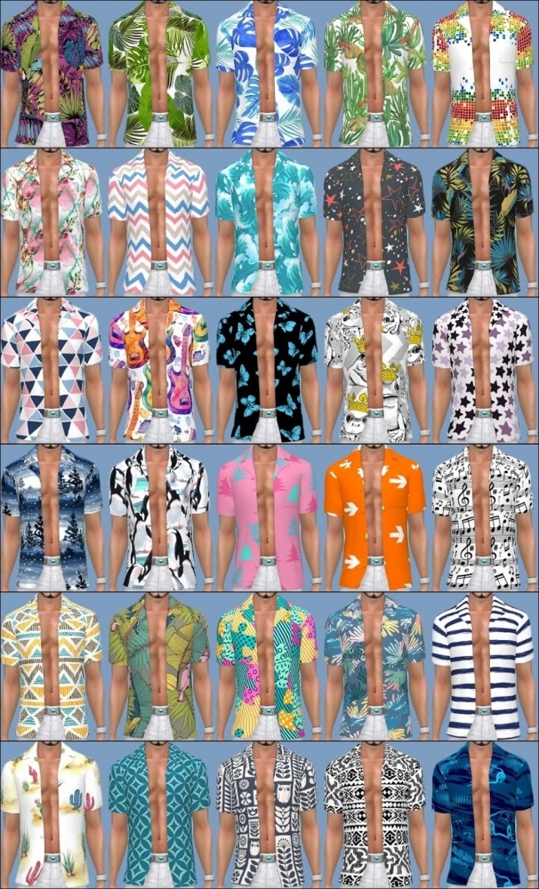 Sims 4 Island Living 3 Shirts for Men Recolors at Annett’s Sims 4 Welt