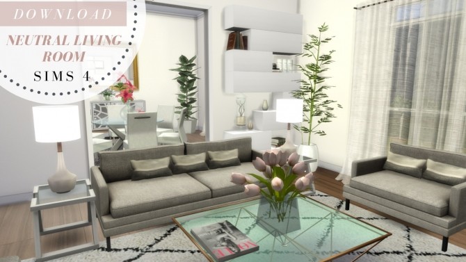 Sims 4 Neutral Living Room at Dinha Gamer
