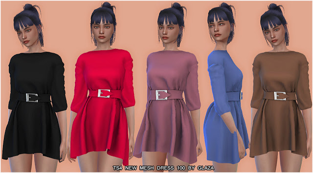 Sims 4 Dress 100 at All by Glaza