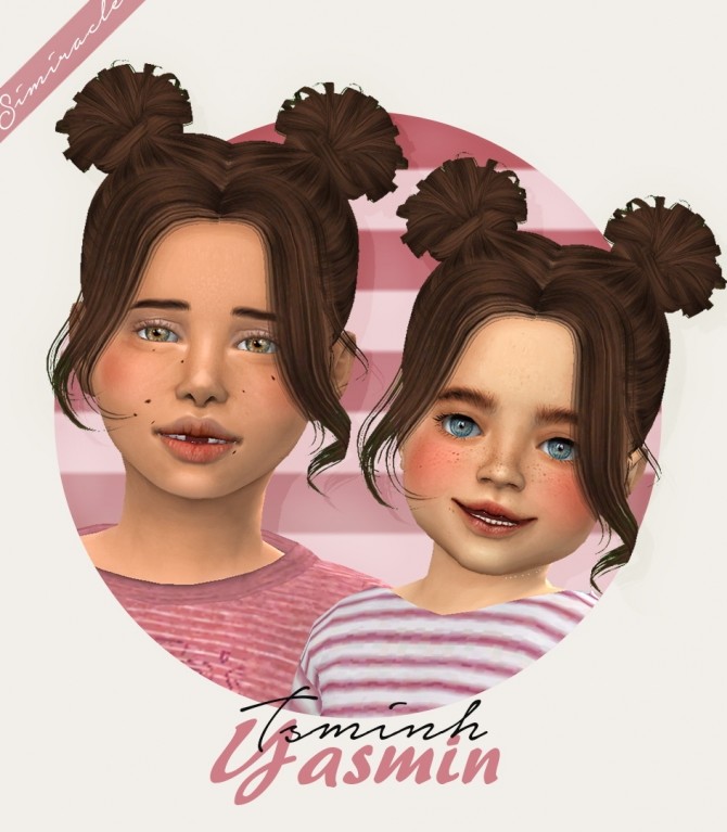 Sims 4 Tsminh Sims Yasmin hair for kids and toddlers at Simiracle