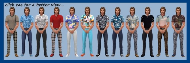 Sims 4 TUCKED POLO & PANTS at Sims4Sue