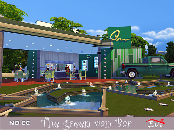 Sims 4 The Green Van Bar by evi at TSR