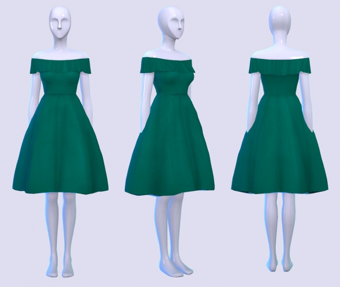 Puff and Frill Dress at Pickypikachu » Sims 4 Updates