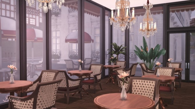 Sims 4 Parisian Inspired Cafe at GravySims