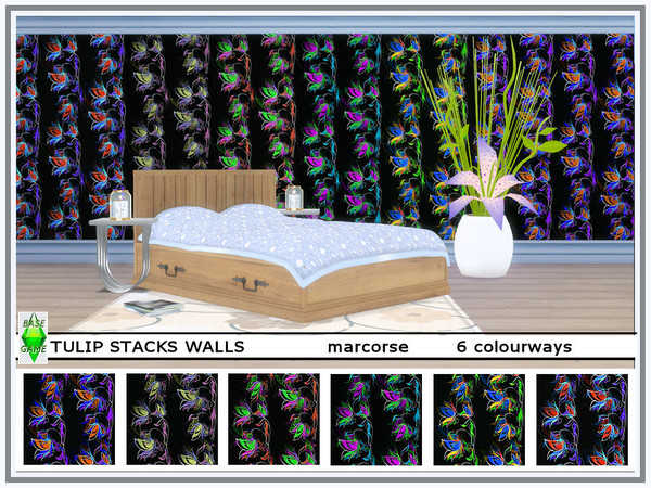 Sims 4 Tulip Stacks Walls by marcorse at TSR