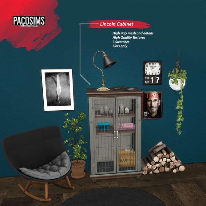 Sims 4 Lincoln Cabinet (P) at Paco Sims