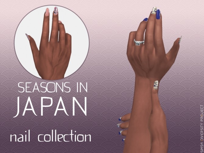 Sims 4 Seasons in Japan Nails at Sims 4 Diversity Project