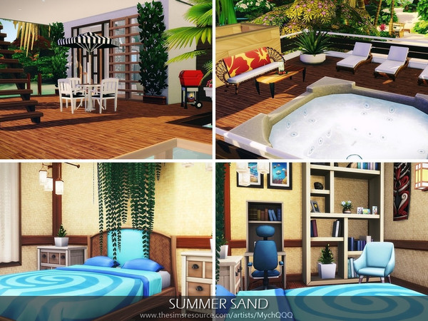 Sims 4 Summer Sand house by MychQQQ at TSR