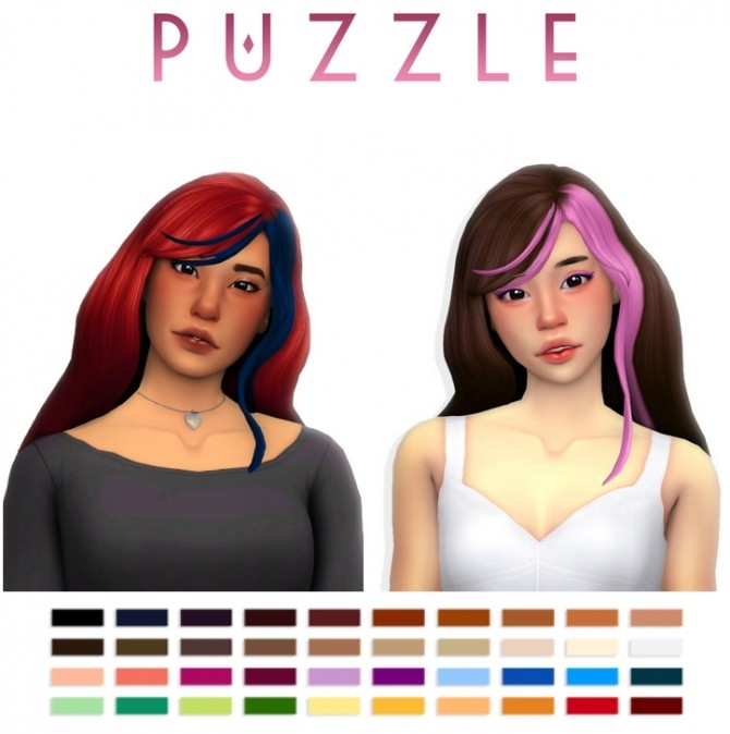 Sims 4 Puzzle hair at Simandy