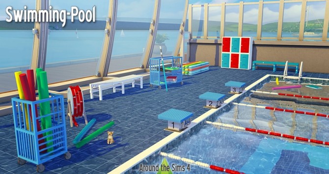 Sims 4 Swimming pool set by Sandy at Around the Sims 4