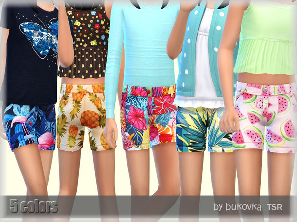 Sims 4 Shorts Tropics by bukovka at TSR
