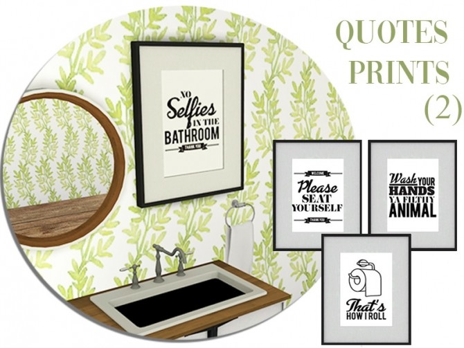 Sims 4 Quotes Prints 2 at Celinaccsims