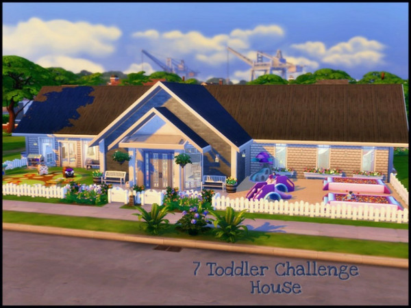 Sims 4 7 Toddler Challenge bungalow home by sparky at TSR