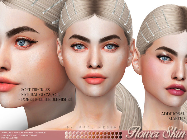 Sims 4 Flower Skin FEMALE by Pralinesims at TSR
