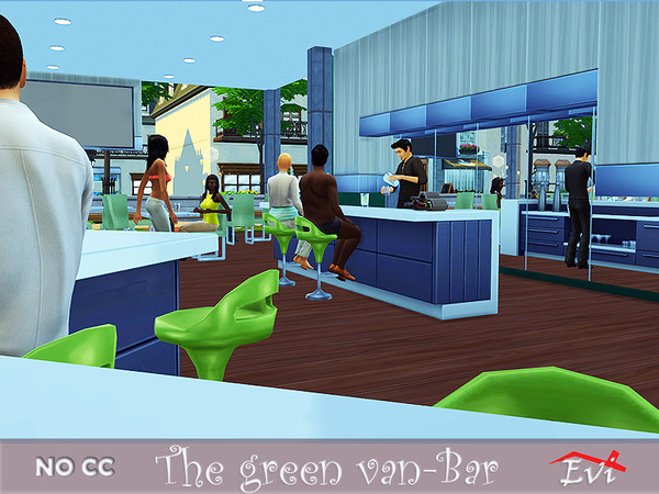 Sims 4 The Green Van Bar by evi at TSR