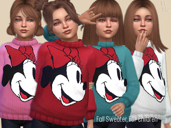 Sims 4 Fall Sweater For Children by Pinkzombiecupcakes at TSR