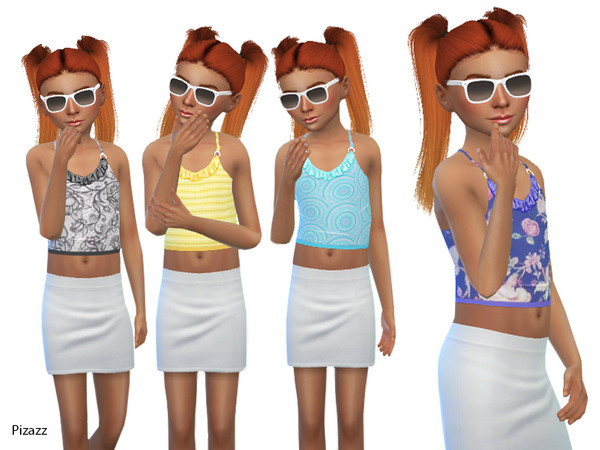 Sims 4 Kids Sunmer Crop Top by pizazz at TSR