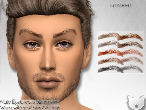 Sims 4 Male Eyebrows 02 by turksimmer at TSR