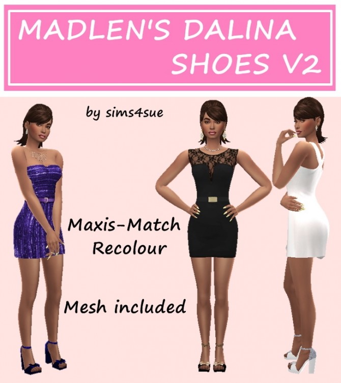 Sims 4 MADLEN’S DALINA SHOES RECOLOURS V2 at Sims4Sue