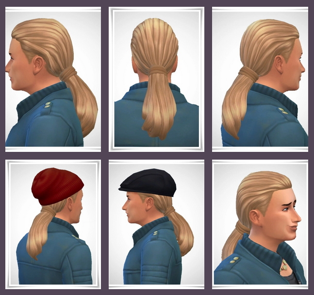 Sims 4 Gents Smooth Pony Tail Hair at Birksches Sims Blog